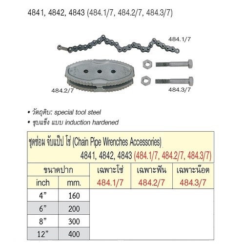 SKI - สกี จำหน่ายสินค้าหลากหลาย และคุณภาพดี | UNIOR 484.2/7 เฉพาะฟันชุดซ่อมจับแป๊ปโซ่ 4นิ้ว (484/6)